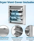 Magnetic Dryer Vent Connector Kit with 4 Inch Quick Connect Hose features stainless steel outdoor vent cover, DV180 Magnetic Coupling.