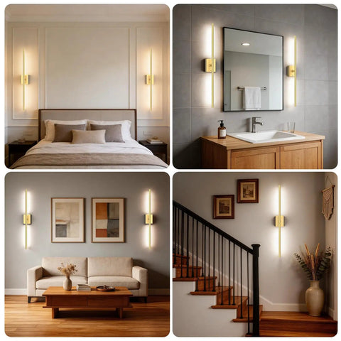 Keep Your Home Lit Tonight With These Rechargeable Wall Sconces Set Of Two Packed With A Solid 10000mAh Battery For Nonstop Glow And Dimmable 4Cct Tones To Match Any Room Vibe In Sleek Gold Finish, featured in modern home settings.