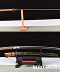 Handmade Aluminum Steel Katana Full Tang Blunt Blade For Safe Practice Iaido Bushido Samurai Sword Training With Stand