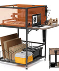 Laser Engraver Enclosure Cabinet With Exhaust And Ventilation Fan, Heavy Duty Protective Cover Tent For Laser Cutters on workstation
