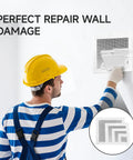 Worker applying 19 Piece Wall Repair Patch Kit With Aluminum Self Adhesive Patches For Small To Large Holes to wall surface.