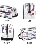 Go To Travel Toiletry Bag For Women And Men Foldable Dopp Kit with Aircraft Pattern Front Left Right Back Views