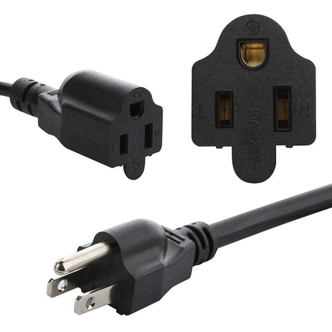 Three Prong To Four Way Power Cord Splitter 20 Inch Heavy Duty Extension Cord with four outlets Y style cable 16 AWG black