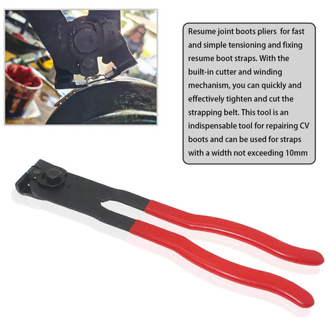 Universal 22-Piece CV Joint Boot Clamp Pliers Kit For Cars, ATVs, And UTVs, Includes Clamp Tool For Installing CV Boots, Fuel Filters, Water Pumps, Cooling System Hoses, And More Maintenance Essentials, red-handled pliers