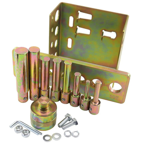Heavy Duty Shop Press Pin And Hydraulic Press Pin Punch Set 2 To 20 Ton Capacity Premium Alloy Steel Construction Compatible With Press Models 24811 24812 25087 25088 For DIY And Professional Press Work featuring various sized alloy steel pins and components.