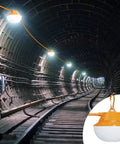 Heavy Duty 120ft Construction String Lights With 180W Work Light And 18000 Lumens in tunnel for jobsite lighting