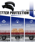 Image of Trailer Fenders With Built In Skirt And Steps 2 Pack Fits Single Axle Trailers With 13 Inch Wheels Plastic Black Fenders