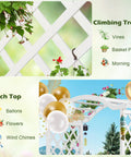 Durable Fir Wood Garden Arbor With Planter Boxes And Trellis For Climbing Plants Veggies And Herbs White Outdoor Archway detail