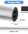 Product size diagram of 12 Pack Foam Pipe Insulation Wrap With Self Adhesive Aluminum Foil Shield showing dimensions and pre-cut seam.