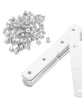 Stainless Steel Corner Braces With Holes 10 Pack Quick Install For Wood And Metal Panels with screws visible on white background
