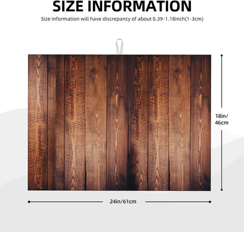 Vertical Wood Grain Dish Drying Mat 18 By 24 Inches Reversible Microfiber Absorbent Pad For Kitchen Counter And Coffee Bar