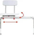 Sliding Shower Transfer Bench With Swivel Seat And Height Adjustable Tub Entry for Easy In And Out Senior Friendly Ergo Seat