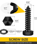 Heavy Duty Stainless Steel Lag Bolts 5/16 Inch By 1-1/4 Inch 20 Piece Set diagram showing screw dimensions and washer size