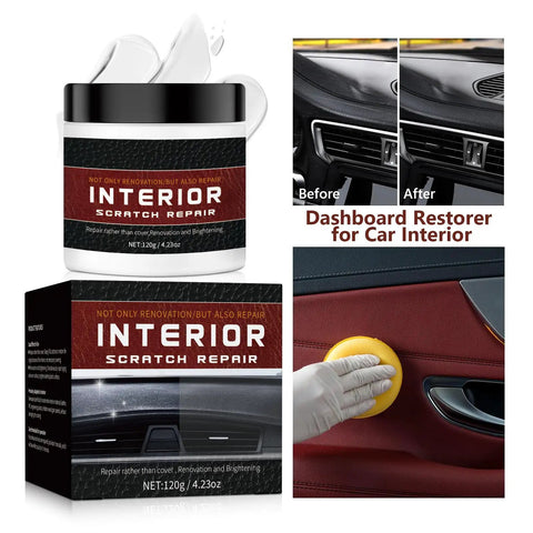 Interior Scratch Repair Kit For Dashboards, Plastics And Leather, 2026 Upgraded Go-To Quick Fix For Scratches, Swirls, And Nicks, Long-Lasting Protection And Gloss Boost, 4.23 Oz