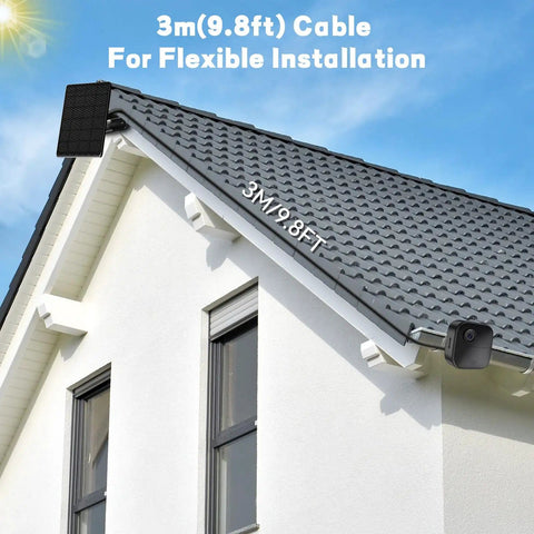4 Pack 6W Solar Panel For Blink Cameras Plug And Play Outdoor Solar Power Kit roof installation with 3m cable