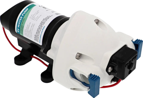 Rugged 12V RV Water Pump With Self Priming, 3 GPM, 50 PSI, 3 Chamber Design, Quiet Operation, Corrosion Resistant, Auto Shut Off
