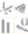 VIGRUE 304 stainless steel hex bolt set with nuts and washers, M6/M8/M10, 190 pcs (front/close-up views)
