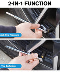 2 Pack Slim Pencil Tire Pressure Gauge Set With 10-75 PSI Range checking tire pressure and deflation on car wheel