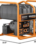 5000-Watt Diesel Portable Generator With Steel Frame And Lift Eye, visible dimensions, emergency backup power, rugged design