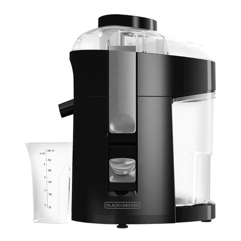 Compact Vertical Juicer For Fruits And Vegetables With Powerful 400 Watt Motor Stainless Steel Cutter And Strainer Dishwasher Safe Parts No Fuss Cleanup Space Saving Countertop Juice Extractor in black color