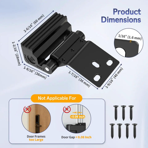 Built Tough Heavy Duty Door Reinforcement Lock For Inward Swinging Doors Screw Mounted Safety Latch dimensions and screws