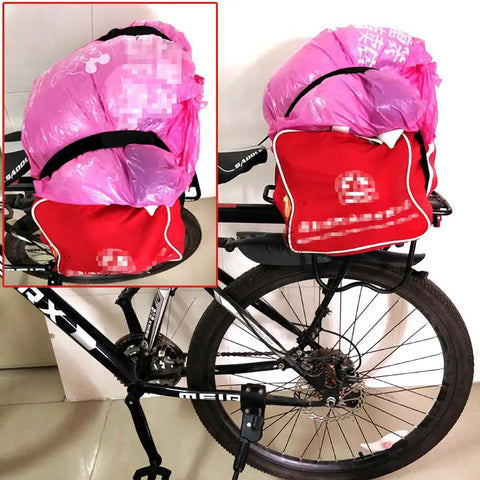 10 Pack 50 Inch Heavy Duty Adjustable Velcro Straps Reusable Hook And Loop Cinch And Tie Down Straps securing luggage on bike