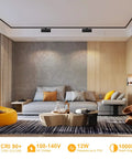 Living room with Dope 3 Color Dimmable LED Track Lighting Heads H Type Bright Track Light Fixtures For Kitchen, Wall Art, Shop, 12W