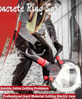Absolute Beast 9500W Brushless Concrete Ring Saw With Titanium Blade, 27 Inch Max Depth, Smooth Operator Wall Chaser in action cutting concrete.