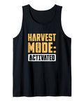 Front view of black Harvest Mode Activated Tank Top For The Proud Combine Operator Who Loves Harvesters, Big Open Fields