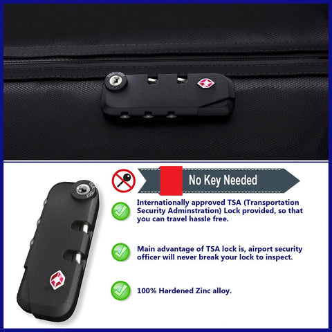 TSA lock detail on Fireproof Lockable Document Bag With TSA Approval Water Resistant XXL Safe Box For 17 x 12 x 6 Inch Papers.
