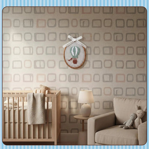 Vintage Hot Air Balloon Wall Art For Nursery And Kids Rooms, Framed Decor With Bow, Cozy Felt Balloon above baby crib and chair.