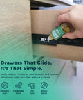 Applying SqueaksGone Lubricant 1 Oz No More Squeaks Penetrating Oil For Hinges And Garage Doors to drawer runner