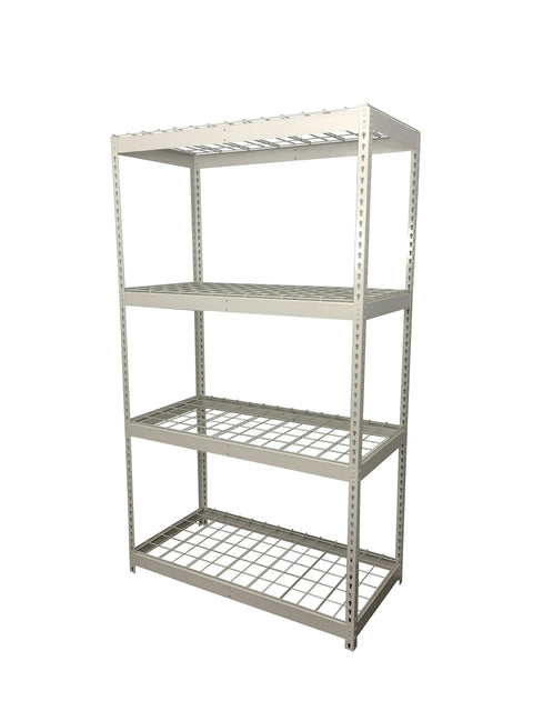 Badass Heavy Duty Steel Garage Shelving Rack With Four Adjustable Shelves White Finish Store Your Gear Like A Pro Built Tough Rock Solid Industrial Storage Rack