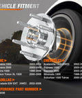 Front Wheel Bearing Hub Assembly 6 Lug Drop In Replacement For Silverado Tahoe Suburban Yukon XL Avalanche Express 1500 1999 To 2006 And Cadillac Escalade 6 Lug OEM 515036 Compatible schematic view