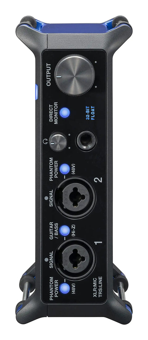 Front view of UAC 232 32 Bit Float Audio Interface For Music And Streaming With Plug And Play Capability, Dual AD Circuitry And 192kHz Sampling