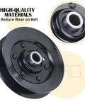 2 Pack Idler Pulley 756-04325 Replacement For Craftsman LT2000 Cub Cadet LTX1042 Garden Tractor Replaces MTD 756-04325 Rotary 14326 Durable Mower Deck Pulley For Smooth Spin And Easy Install, black steel pulley close-up