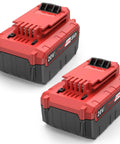 Badass 20V 8.0 Ah Lithium Ion Battery Pack For Porter Cable 20 Volt Max Power Tools, Two pack with red casing.