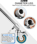 Professional Light Stand Wheels Set 0.9 Inch 22mm Diameter Swivel Casters with Rubber Wheels and Foot Brake Lock