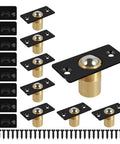 Heavy Duty Door Ball Catch Kit With Screws keeps cabinets secure, with brass and black components for silent sliding door installation.