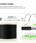 Outdoor String Light Hanging Kit With 250 Ft Nylon Coated 304 Stainless Wire Rope Turnbuckles And Hooks Easy Install All In One Guide Wire Set material details