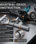 Heavy Duty Foam Planer Saw Works Like A Charm For Open Closed Cell Insulation Trimming With 1800W Motor showcasing chain teeth and reinforced frame.