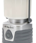 60 Day Portable LED Lantern With 1200 Lumen Power, Lifetime LED Bulbs, Built In Hook close-up showing power button and design