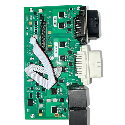 Real Deal Platform Control Switch Built Mean For Genie Boom Lift Models circuit board with connectors and relays for aerial lift use.
