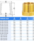 Brass reducer hex bushing pipe fitting, 1/2 in NPT male to 1/4 in NPT female, 12-pack.