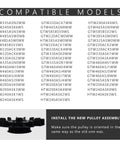 Image of compatible models list for 1/3 HP Washing Machine Motor Pulley And Nut Kit Zero Drama Installation Sweet Deal For Hardworking Homes Heavy Duty Replacement.