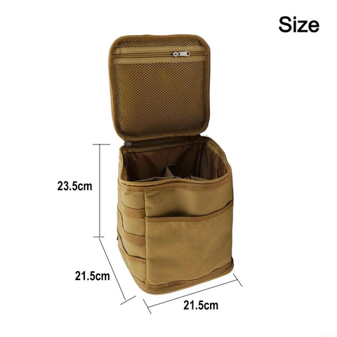 Heavy Duty Outdoor Camping Storage Bag Portable Polyester Organizer For Gas Stoves Pots And Gear Spacious Travel Case Khaki open