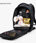 Open Everyday Tactical Diaper Bag Backpack For Dads With Changing Mat Stroller Straps Built In Magnetic Wipes Pocket Cooler Pouch Black