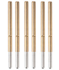 Top Shelf 2.5Mm Round Pogo Pins With Stainless Steel Spring Loaded Test Probes for circuit soldering, showing brass and stainless steel detail.