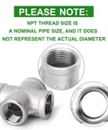 Stainless Steel 4 Way Pipe Fittings 1 Inch X 1 Inch X 1 Inch X 1 Inch NPT Female Threads 304 Grade shown with threaded detail