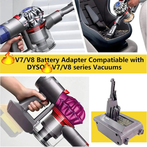 Battery Adapter Converts DeWalt 20V And 60V Packs To Power Dyson V7 And V8 Vacuums Including Absolute Animal And Fluffy Models No Fuss